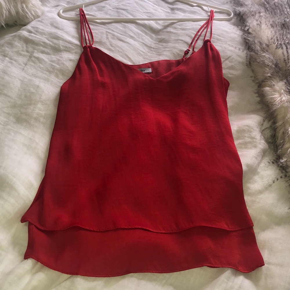 Naked Zebra Red Silk Top